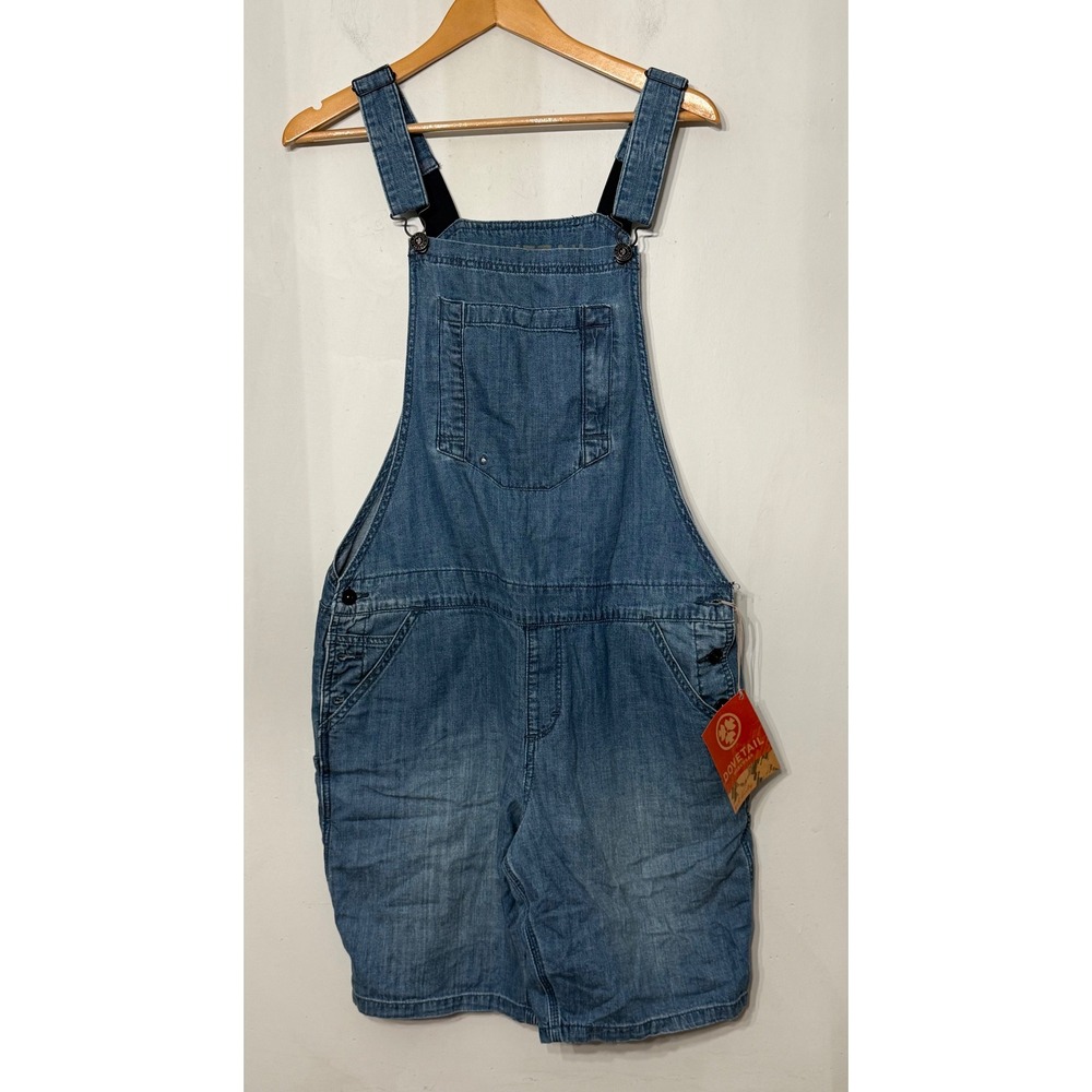 Dovetail Workwear Hemp Utility Shortall  Indigo Blue Denim Overalls Size 12 New